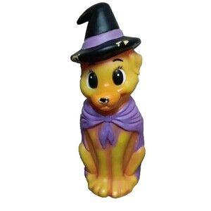 24” Blow Molded Witch Hat Puppy Dog Lighted Halloween LED Blow Mold